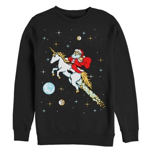 Men's Lost Gods Ugly Christmas Santa Unicorn Sweatshirt - 1 of 3