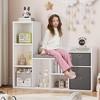 Kids Bookshelf, 44.1" Children Bookcase with Soft Cushion Seat Children's Toy Storage Cubby,  Kids Storage Cabinet - 3 of 4
