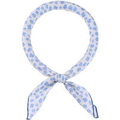 INSPIRE CHIC Women's Floral Printed Blended Cotton Small Square Neck Scarves 21.7x21.7" 1Pc