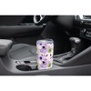 Elanze Designs 20 oz Stainless Steel On the Go Insulated Travel Tumbler With Push Top Lid, Purple Floral Print White - 3 of 4