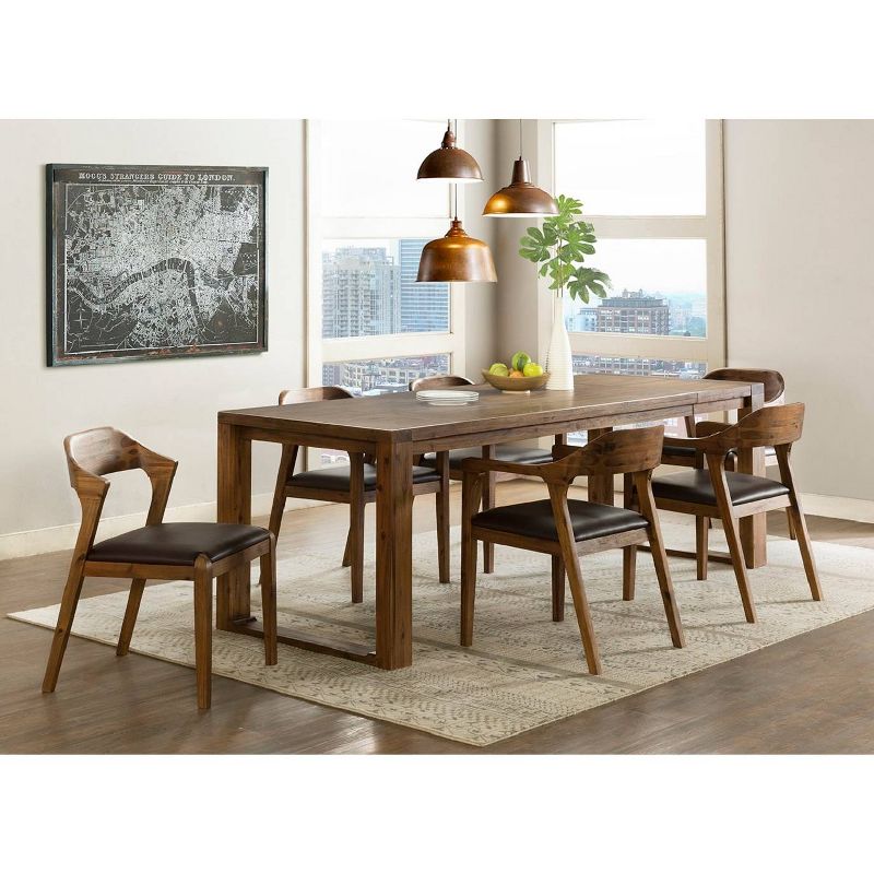 7pc Rasmus Extendable Dining Table Set with 2 Side Chairs And 4 Armchairs Chestnut - Boraam, 1 of 9
