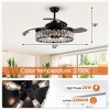 Parrot Uncle 52" Modern Black Crystal Smart Ceiling Fan, Works with Google Home/Alexa/Tuya - 4 of 4