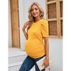 Maternity Shirts Women's Floral Tops Pregnancy Ruched Side Tunic Top - 4 of 4
