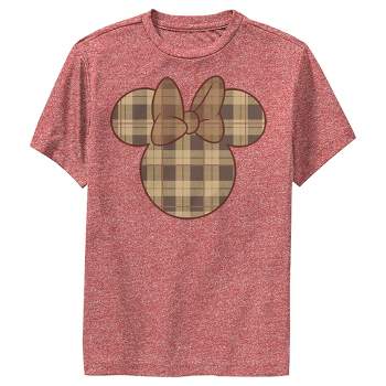 Boy's Mickey & Friends Plaid Minnie Mouse Logo Performance Tee