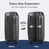 Karl Home 2 Piece Luggage Set, 20  inch CarryOn Expandble Luggage Hardside Lightweight Suitcase, 14  inch Mini Cosmetic Cases Black - 3 of 4