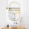 GlasFlength Decorative Wall Mirrors Oval Accent Mirror Wall Mirror Polished Mirror Decorative Mirror for Living Room, Gold, 33"*20"*1.1" - 3 of 4