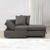 Convertible Chair 1pc Living Room Furniture Gray Fabric Adjustable Headrest Pillows Functional Chair - 2 of 4