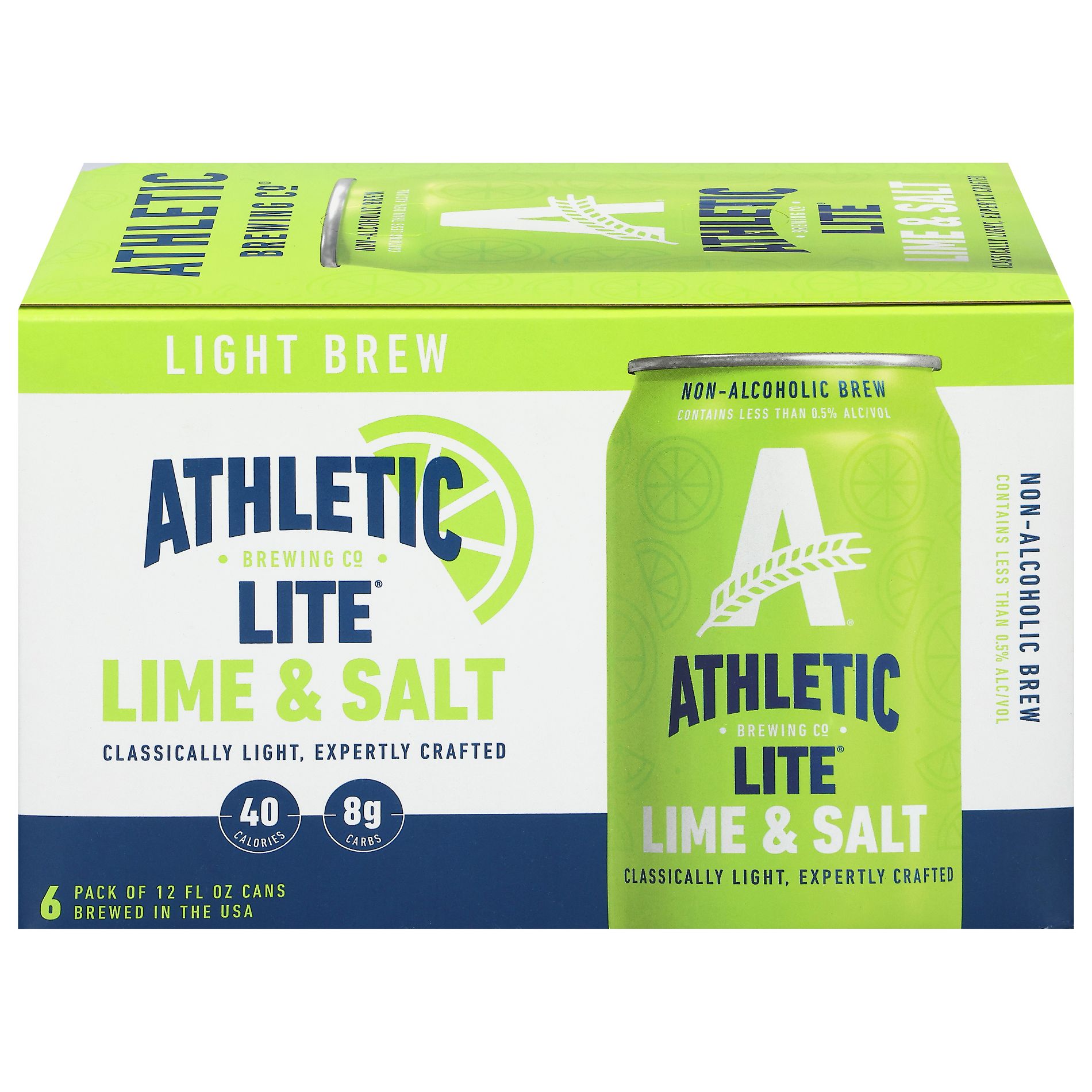 Athletic Brewing Company Lite Lime & Salt Non-Alcoholic Beer - 6pk 12 fl oz Cans