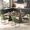 Aheaplus Dining Chairs Set of 2/4/6/8, Tufted Velvet Upholstered Metal Side Chair - 3 of 4