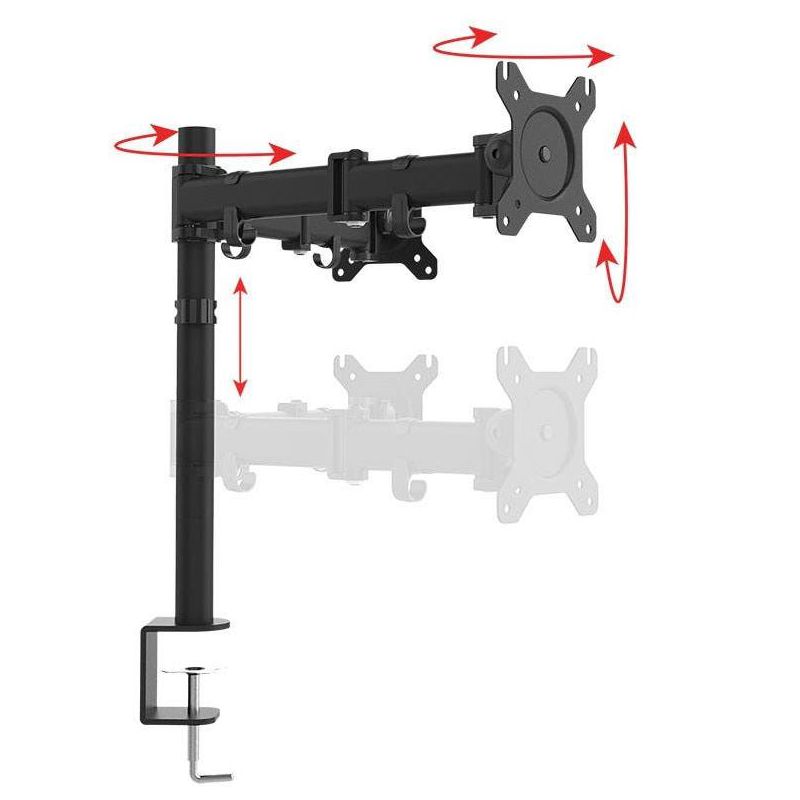 Monoprice Essential Dual Monitor Articulating Arm Desk Mount | 180° Swivel, 360° Rotation, 5 of 7