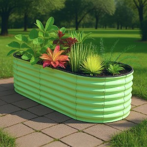 GustoWave Four Size Raised Garden Bed,Galvanized Raised Bed,Garden Boxes Outdoor,Galvanized Planter,Planter Raised Boxes,Metal Garden Box,Rubber Edge - 1 of 4