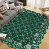 Floral Irregular Edge Carpet Indoor Non Slip Washable Boho Vintage Entry Rug Low Pile Throw Rugs for Entryway - 2 of 4