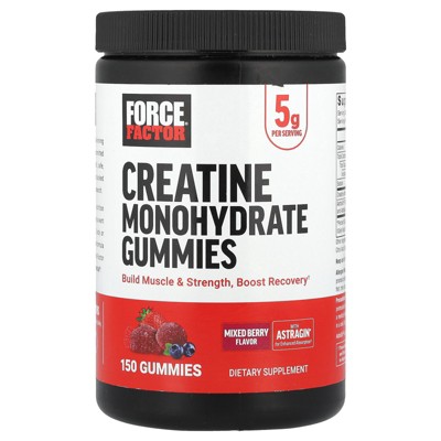 Force Factor Creatine Monohydrate Gummies, Mixed Berry, 150 Gummies