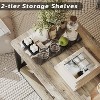 Homhougo 2-Tier Center Table Living Room Coffee Table, Coffee Tables for Living Room with X-Shaped Sturdy Frame, Easy Assembly - 4 of 4