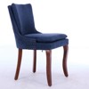 Modern Dining Chairs Set of 2,Double-layer Cushioned Chenille fabric Upholstered Accent Side Leisure Chairs with Mid Back and Curved Solid Wood Legs - 2 of 4