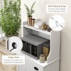 HOMCOM Microwave Cabinet with Storage Drawer, Double Door Cabinet and Adjustable Shelf, Buffet with Hutch and Cable Hole, Storage Cabinet for Kitchen - 3 of 4