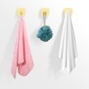 Unique Bargains Aluminum Self-Adhesive Slash Sticky Bathroom Kitchen Towel Hooks 4 Pcs - 3 of 3