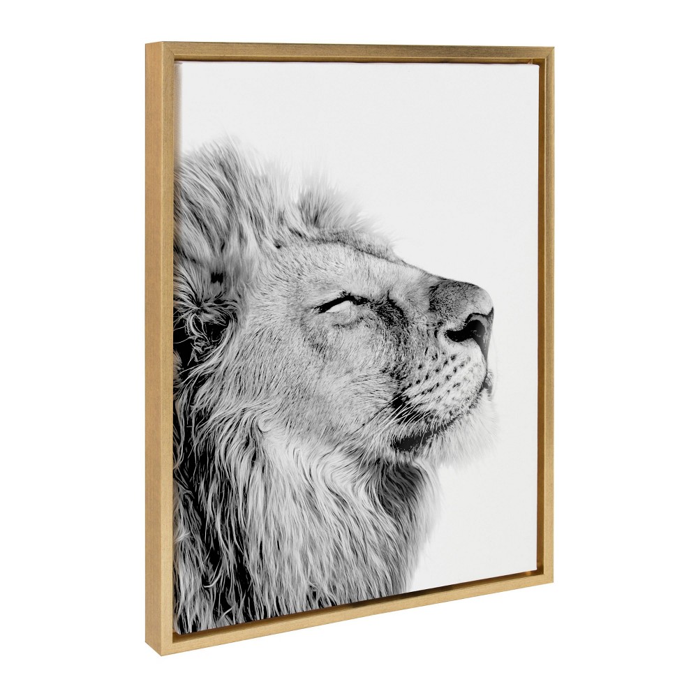 Photos - Other Decoration 18" x 24" Sylvie Lion Self Actualizing Framed Canvas by Amy Peterson Gold