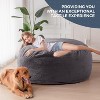 MAXYOYO Giant Bean Bag, Faux Fur Convertible Beanbag Folds from Lazy Chair to Floor Mattress Bed, Dark Grey - 3 of 4