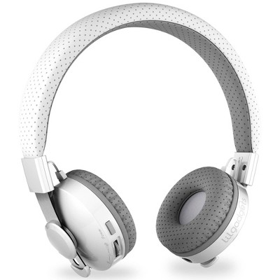 LiLGadgets Wireless Kids Headphones with Built-in Microphone, On-Ear Bluetooth Headset for School, SharePort Technology, White
