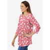 Woman Within Plus Size Perfect Printed Three-Quarter Sleeve V-Neck Tee - 4 of 4