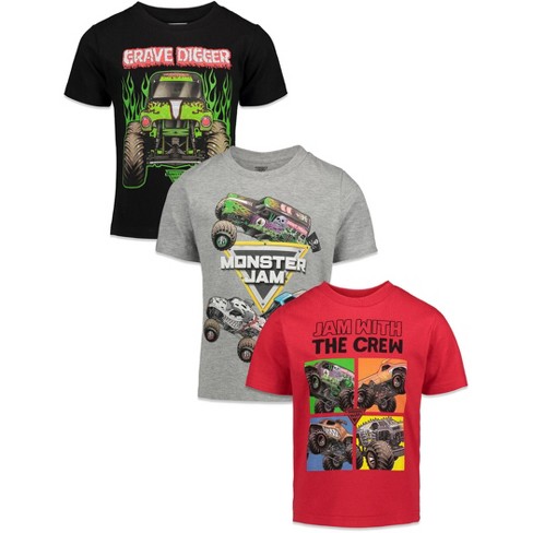 Monster Jam Boys' Grave Digger Monster Truck Shirt And Pants Pajama Set :  Target