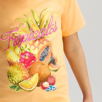 Cat & Jack Girls' Oversized Short Sleeve Graphic Jersey T-Shirt - Cat & Jack™ Mango Orange L — фото 2