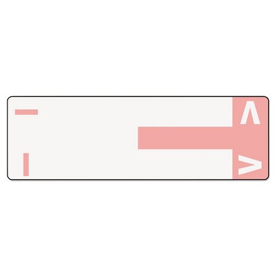 Smead AlphaZ Color-Coded First Letter Combo Alpha Labels, I/V, 1.16 x 3.63, Pink/White, 5/Sheet, 20 Sheets/Pack