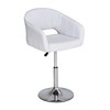 VECELO Velvet Bar Chair Adjustable Bar Stools 360° Swivel Vanity Chair with Mid Back and Metal Base Pearl White - 2 of 4