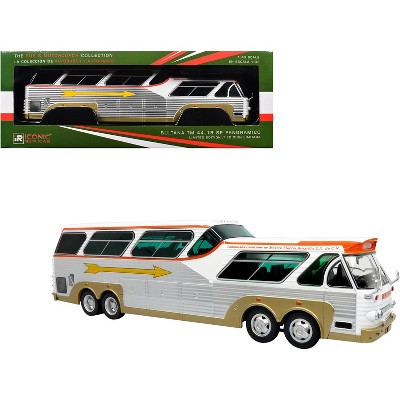 Sultana TM 44-18 SP Panoramico Coach Bus "Flecha Amarilla" White and Orange with Silver 1/43 Die Cast Model by Iconic Replicas