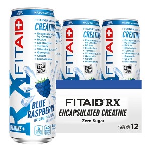 FITAID RX Zero Sugar Blue Raspberry w/Encapsulated Creatine 12 Fl Oz (Pack of 12) - 1 of 4