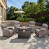 Belord 6-INCH Extra Thick Cushion Outdoor Patio Furniture Set with Swivel Glider Patio Chair Set of 4, 5 Pieces Patio Furniture Set with Firepit Table - 3 of 4