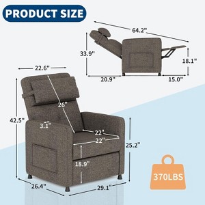 Power Recliner with Massage & Heat, Electric Ergonomic Chair with Overstuffed Tall Back, Padded Seat, 2 Side Pockets & USB Port - 1 of 4
