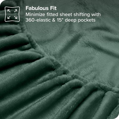 Forest Green Twin Microplush Deep Pocket Sheet Set