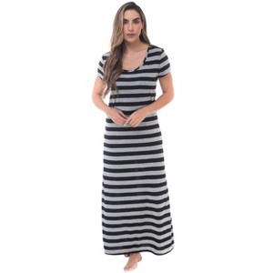 Just Love Womens Stripe Maxi Dress Knit Jersey T-Shirt Dress for Women - 1 of 3