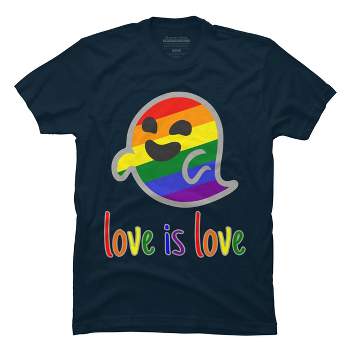 Design By Humans Happy Ghost Love is Love Pride By T-Shirt
