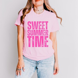 Simply Sage Market Sweet Summer Time Block Distressed Short Sleeve Tee - 1 of 4