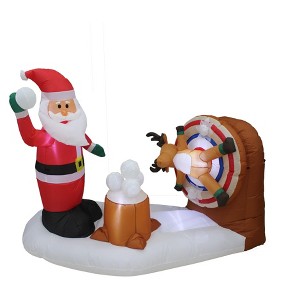 A Holiday Company 6ft Wide Animated Snowball Fight, 4.5 ft Tall, Multi - 1 of 4