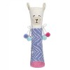 Memoi Women's Llama Embellished Critter Plush Crew Socks Ivory One Size - 3 of 4