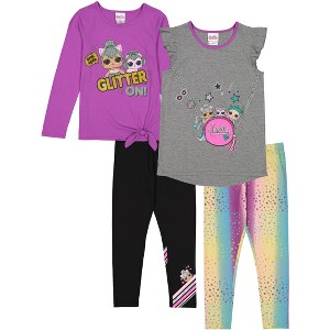 L.O.L. Surprise! Girls Pullover T-Shirt, T-Shirt and Leggings 4 Piece Outfit Set Toddler Sizes (2T - 14-16) - 1 of 4