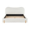 Modern Upholstered Bed Frame with Headboard and Rubberwood Legs, Queen Size Bed Frame for Bedroom or Guest Suite – The Pop Home - 2 of 4