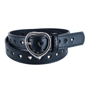 CTM Girls Love Heart Punched Hole Belt - 1 of 4