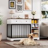 Dog Crate Furniture 47", Large Dog Crate with 2 Drawers and 4 Shelves, Wooden Heavy Duty Dog Crate, Decorative Dog Indoor Kennel Furniture Indoor - 3 of 4