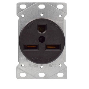 ELEGRP Flush Mounting Power Receptacle 30 Amps 250V, Straight Blade Power Outlet,Industrial Grade, Grounding, 2 Pole 3 Wire, UL Listed, 1 Pack - 1 of 1