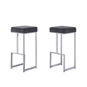 Best Master Furniture,Dorrington Modern Velvet Backless Bar Stool (Set of 2) - 1 of 2