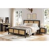 homfan Rattan Bed Frame with Headboard, Boho Cane Platform Bed Frame with Strong Metal Slat, Noise Free, No Box Spring Needed - 3 of 4