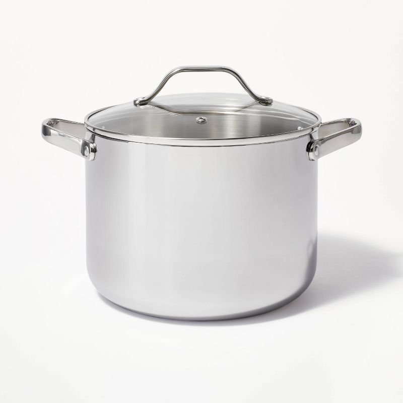8qt Stainless Steel Tall Stock Pot Silver - Figmint&#8482;, 1 of 10