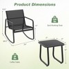 Costway 3 Piece Patio Rocking Set 2 Rocking Bistro Chairs & Glass-Top Table for Porch - 3 of 4
