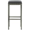VidaXL Bar Stools with Cushions 6 pcs Gray Poly Rattan - 4 of 4