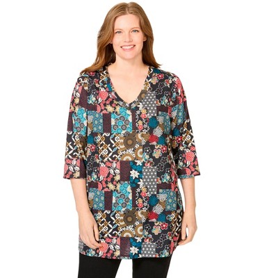 Woman Within Plus Size Watercolor Tunic